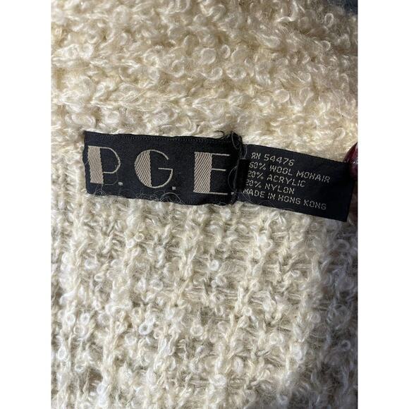 P.G.E Mohair Blend‎ Ivory Knit Cardigan Sweater Women's Size L - Picture 7 of 7